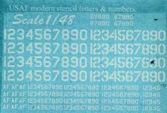 Декаль PrintScale 1/48 «USAF modern stencil letters&numbers».Белый
